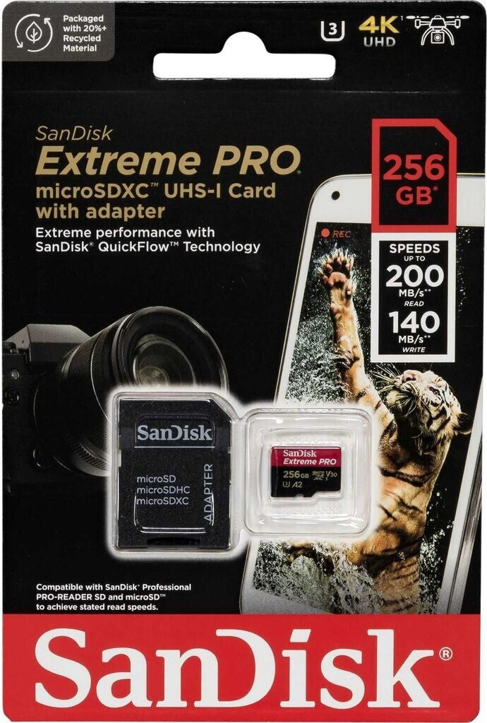 SanDisk Extreme PRO A2 200 MB/s microSD microSDXC 256GB