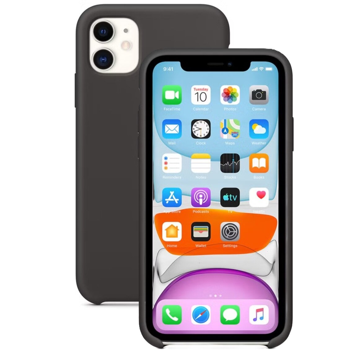 Silikon Tasche Case für Apple iPhone 11 Schwarz #MWYV2FE/A